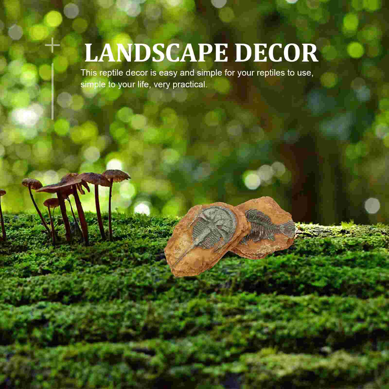2 τμχ Προσομοιωμένη Ρητίνη Απολιθωμένο Γκέκο Ερπετοειδών Διακοσμήσεις Terrarium για Διακοσμητικά Αξεσουάρ Δεξαμενής Ψαριών Σέρνεται Τοπίο