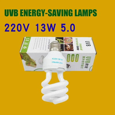 UVB5.0 10.0 110v-220v gyík kalcium-kiegészítő lámpa 13W 26W UV izzó E27 energiatakarékos hüllőlámpa teknősök és kétéltűek