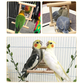 Bird Mirror With Perch Bird Perch Mirror Toy Stand Παιχνίδι πουλιών για Parrot Parakeets Cockatiels Cage