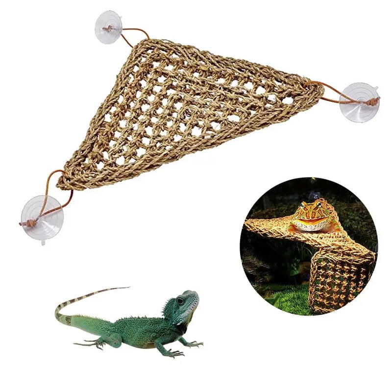 Reptile Lizard Hammock Hamster Reptile Grass Mat Pet κρεβάτι Κρεβάτι για κατοικίδια Φύκια αιώρα Swing Pet Ερπετό παιχνίδι κρεμαστό στρώμα κρεβατιού Κρεμαστοί καναπέδες