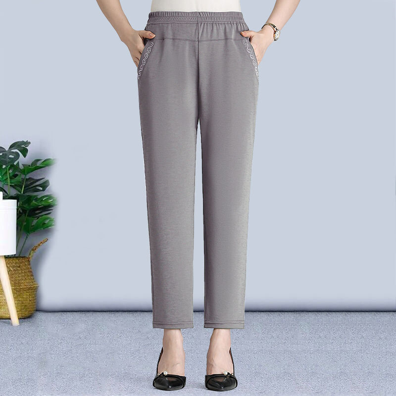 2023 m. vasaros naujos mados kišenė Paprastumas važinėti vienspalvis aukštu juosmeniu, tiesus, laisvalaikio elegantiškos universalios moteriškos ilgos kelnės