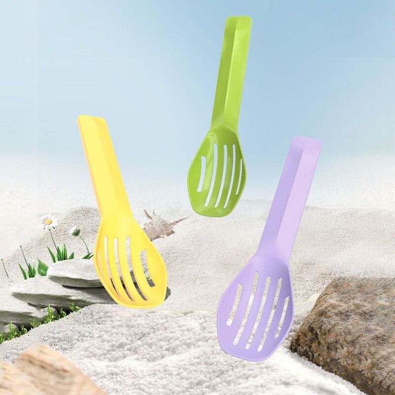 Mini žiurkėno smėlio samtelis naminių gyvūnėlių vonios šaukštas Atsitiktinės spalvos mažų gyvūnų kraiko kastuvas Plastikinis žiurkėno vonios kambario valymo kastuvas