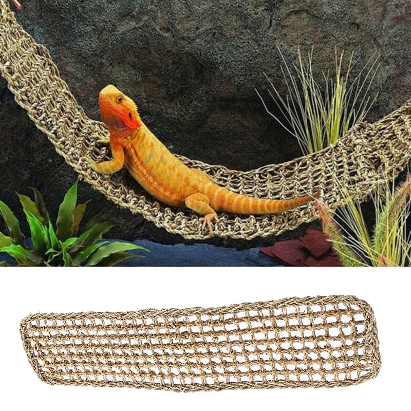 Hojdacia sieť Lizard, plazy, obývajúce dekorácie, terárium, prírodné vlákno z morskej trávy, lehátko, malé kraby pustovníky, gekóny, posteľ, vtáky, rohože