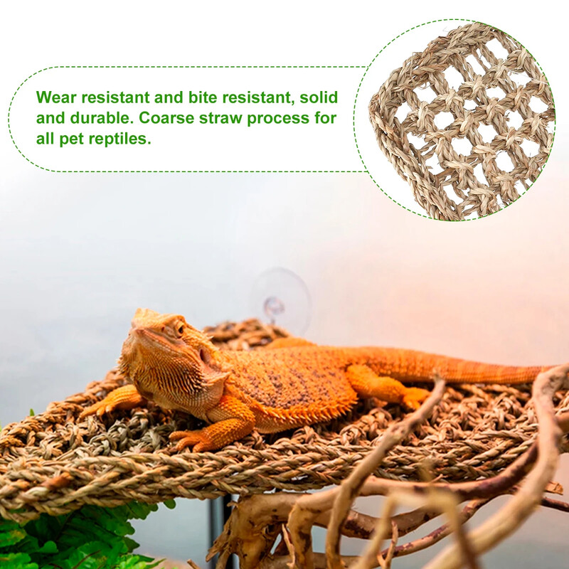 Hojdacia sieť Lizard, plazy, obývajúce dekorácie, terárium, prírodné vlákno z morskej trávy, lehátko, malé kraby pustovníky, gekóny, posteľ, vtáky, rohože