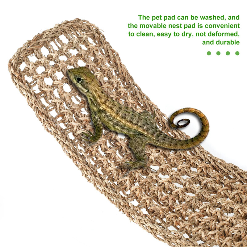 Hojdacia sieť Lizard, plazy, obývajúce dekorácie, terárium, prírodné vlákno z morskej trávy, lehátko, malé kraby pustovníky, gekóny, posteľ, vtáky, rohože