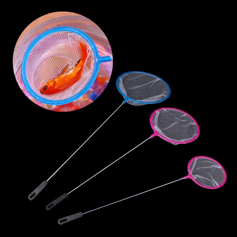 S/M/L žvejybos rezervuaro tinklas Plastikinis apvalus storas žuvų krevečių gaudymas ilga rankena Akvariumo žuvų rezervuaro žvejybos tinklas iškrovimo tinklas