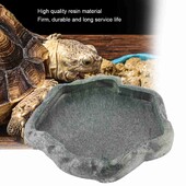 ABS Resin Reptile Rock Τροφοδότης πιάτων για φαγητό και νερό για Tortoise Lizard Lizard Feeder Reptile Bowl Τροφοδότης ερπετών