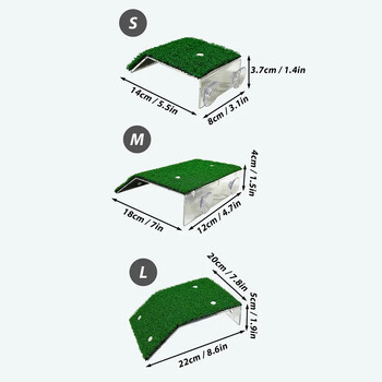 S/M/L размер Платформа за костенурка Декорация на плувка Тераси Рампа за трева Влечуго, почиващо Мъх Остров Аксесоари Аксесоари за местообитания Декор