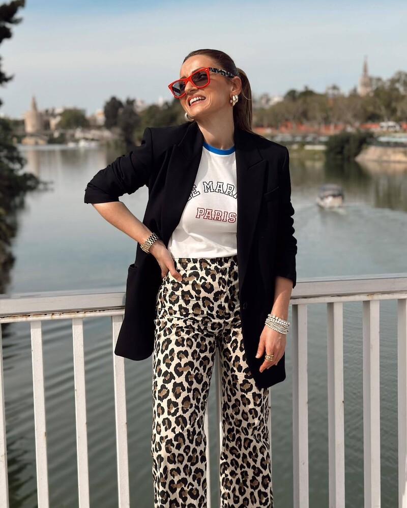 Y2K TRAF divatos leopárdmintás női nadrág 2024 magas derekú, bő elülső cipzáras légy széles szárú hosszú nadrág Lady Vintage új nadrágban