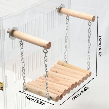 Parrot Wooden Suspension Bridge Hamock Swing Stand Toy Swing Ladder Σκάλα αναρρίχησης Παιχνίδι για Parrot Bird Pet Supplies