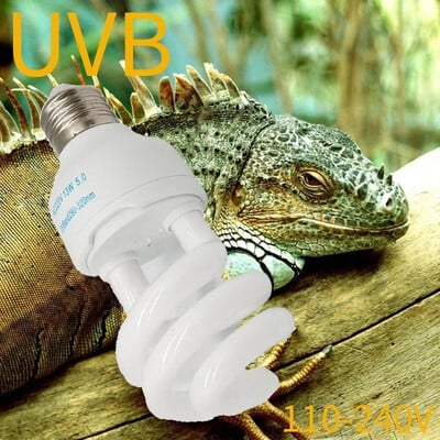 UVB5.0 10.0 110v-220v Lampă suplimentară de calciu șopârlă 13W 26W Bec UV E27 Lampă economisitoare de energie pentru reptile Țestoase și amfibieni