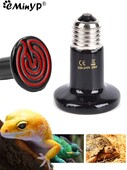 Reptile Heat Lamp Black Infrared Ceramic Emitter Heat Light Light Bulb Pet Brooder 220-240V Touch Lamp For Chameleon Cage Snake Tank