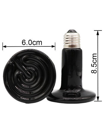 Reptile Heat Lamp Black Infrared Ceramic Emitter Heat Light Light Bulb Pet Brooder 220-240V Touch Lamp For Chameleon Cage Snake Tank