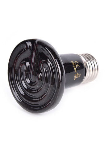 Reptile Heat Lamp Black Infrared Ceramic Emitter Heat Light Light Bulb Pet Brooder 220-240V Touch Lamp For Chameleon Cage Snake Tank