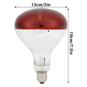 Chicks Heat Lamp Bulb Infrared Basking Spot Heat Reptile Heat Lamp Red Bulb for Brooder 220V / 250W