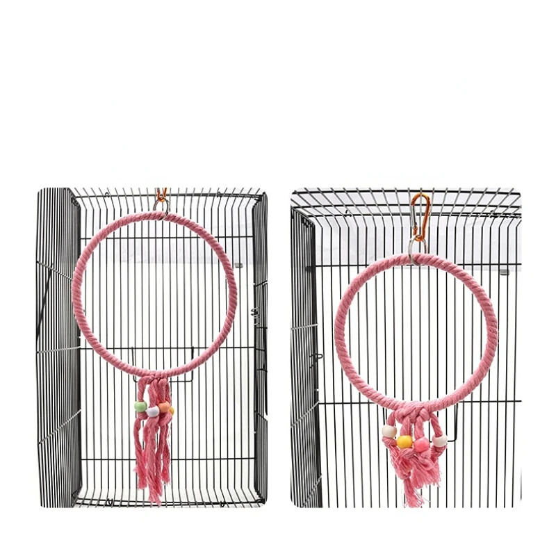 Igračke za ptice za kućne ljubimce Obruči za ljuljanje papiga Igračka Dodaci za kavez za ptice Ukrasi Šareni prstenovi od pamučnog užeta Pribor za ptice Igračka od pamučnog užeta
