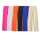 Moterų mada Moterų mada Moteriškos 2024 m. pavasario naujos mados laisvos kelnės Retro aukšto juosmens užtrauktuku moteriškos kelnės