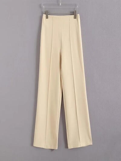 Moterų mada Moterų mada Moteriškos 2024 m. pavasario naujos mados laisvos kelnės Retro aukšto juosmens užtrauktuku moteriškos kelnės