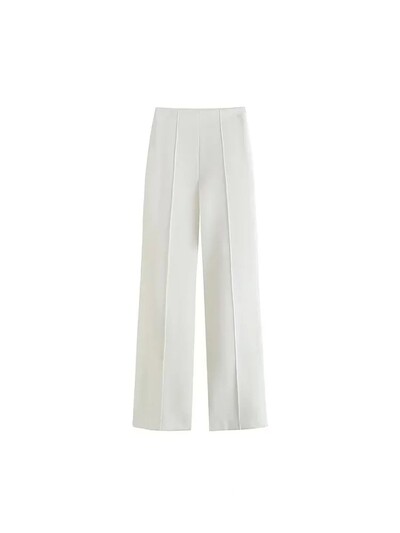 Moterų mada Moterų mada Moteriškos 2024 m. pavasario naujos mados laisvos kelnės Retro aukšto juosmens užtrauktuku moteriškos kelnės