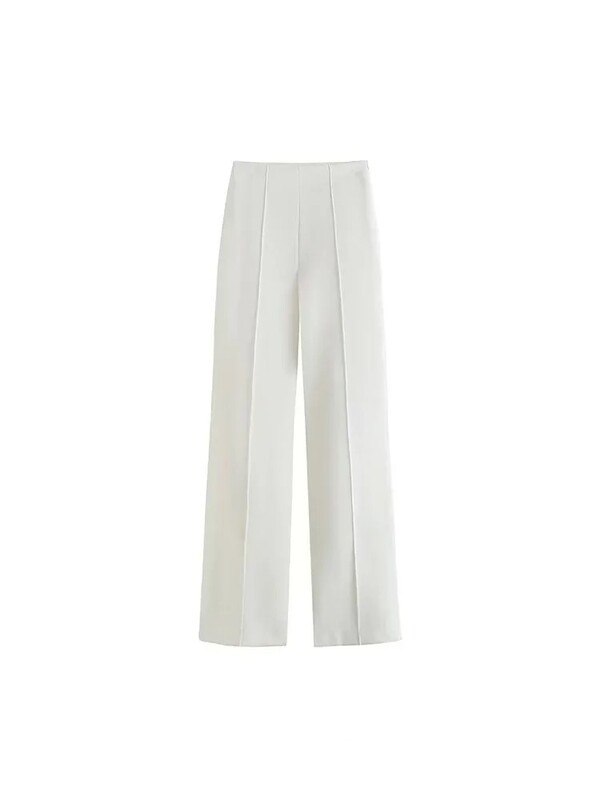 Moterų mada Moterų mada Moteriškos 2024 m. pavasario naujos mados laisvos kelnės Retro aukšto juosmens užtrauktuku moteriškos kelnės