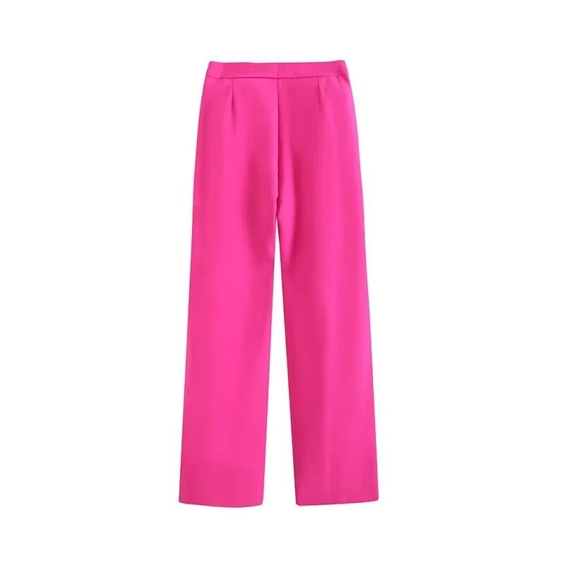 Moterų mada Moterų mada Moteriškos 2024 m. pavasario naujos mados laisvos kelnės Retro aukšto juosmens užtrauktuku moteriškos kelnės