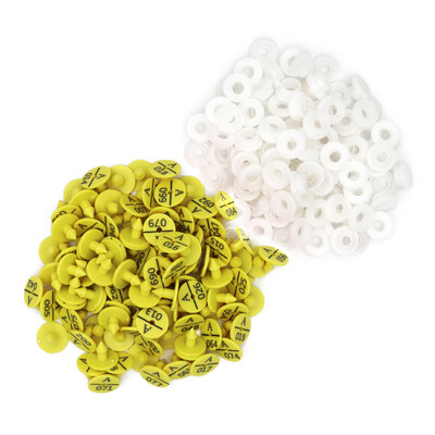 100 db állatazonosító kártya Nyúl füljelző tábla 001-100 számú szóval lézeres gépelés állandó jelölő mezőgazdasági eszközök kisállattermékek