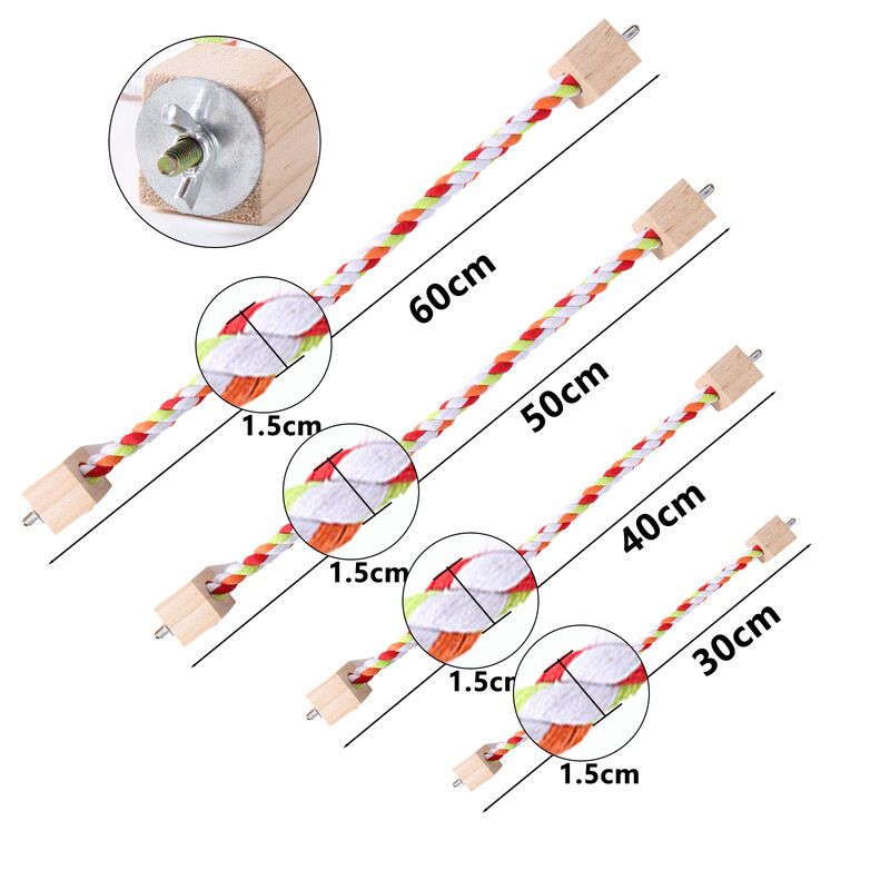 Igračke za ugriz papagaja Igračke od pamučnog užeta u boji papige Elastične igračke za penjanje za papige Čvrsti pojas za ljuljanje za ptice Kavez za igračke za kućne ljubimce Stalak za ljuljanje
