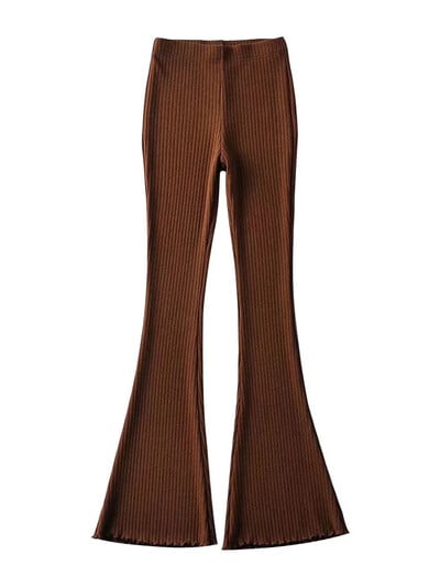 Tossy Solid πλεκτό ψηλόμεσο παντελόνι flare για γυναίκες με ραβδώσεις casual κολάν Γυναικείο ελαστικό παντελόνι Bodycon Fashion Streetwear