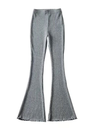 Tossy Solid πλεκτό ψηλόμεσο παντελόνι flare για γυναίκες με ραβδώσεις casual κολάν Γυναικείο ελαστικό παντελόνι Bodycon Fashion Streetwear