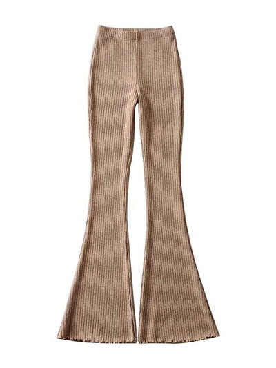 Tossy Solid πλεκτό ψηλόμεσο παντελόνι flare για γυναίκες με ραβδώσεις casual κολάν Γυναικείο ελαστικό παντελόνι Bodycon Fashion Streetwear