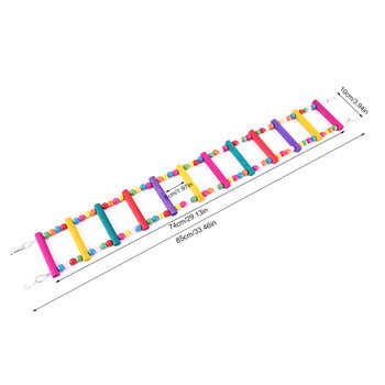 Πουλιά κατοικίδια παπαγάλοι σκάλες αναρριχώμενο παιχνίδι κρεμαστές πολύχρωμες μπάλες με φυσικό ξύλο και μασητικά παιχνίδια Swing Bridge