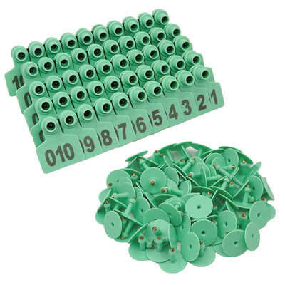 100 vnt Kiaulės ožkos auskarai Gyvūno vario galvos auskarai kiaulės įranga Gyvūnų galvijų identifikavimo kortelės Avių kiaulių ženklinimo įrankiai