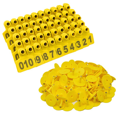 100 vnt Kiaulės ožkos auskarai Gyvūno vario galvos auskarai kiaulės įranga Gyvūnų galvijų identifikavimo kortelės Avių kiaulių ženklinimo įrankiai