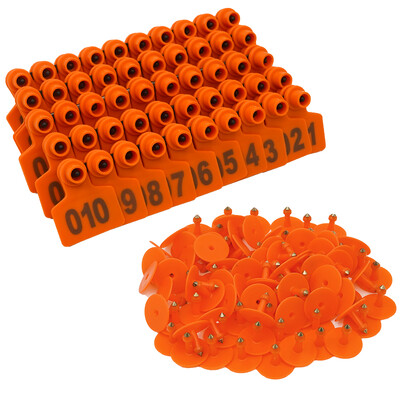 100 vnt Kiaulės ožkos auskarai Gyvūno vario galvos auskarai kiaulės įranga Gyvūnų galvijų identifikavimo kortelės Avių kiaulių ženklinimo įrankiai