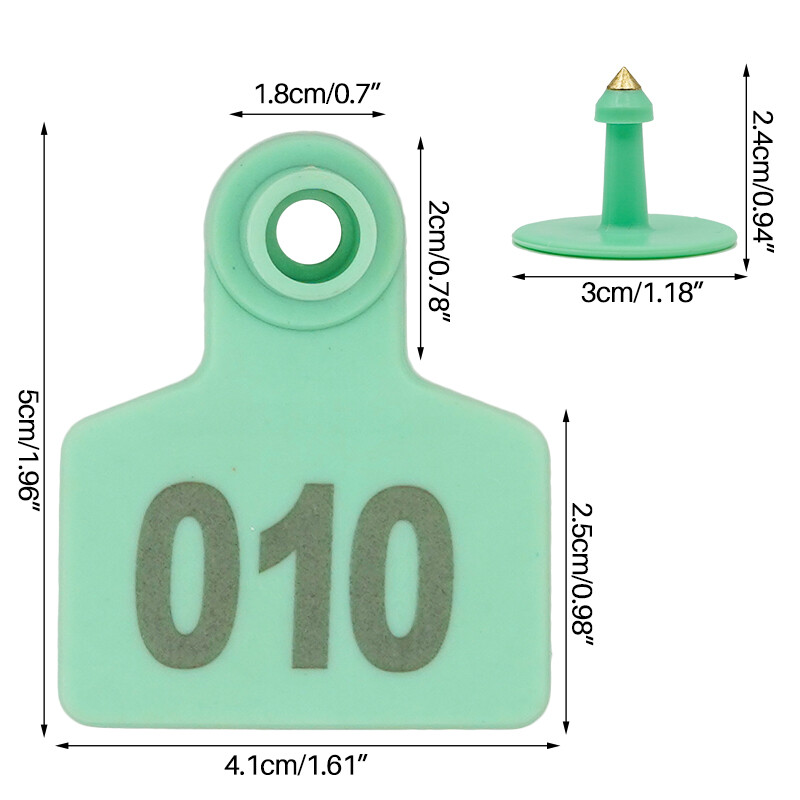 100 vnt Kiaulės ožkos auskarai Gyvūno vario galvos auskarai kiaulės įranga Gyvūnų galvijų identifikavimo kortelės Avių kiaulių ženklinimo įrankiai