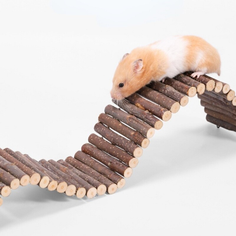 Naminio gyvūno žiurkėno obuolio šakelė medinė tvora kraštovaizdžio formavimo žaislas Lankstomas deformuojantis laipiojimo kopėčios narvelio dekoravimas krūminių lazdelių kramtomas žaislas