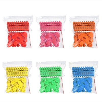 100 PCS Етикети за добитък Свине Овце Заек Говеда Етикети за уши с въвеждане на номера
