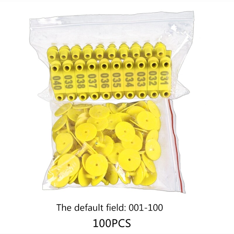 100 KOM Etiketa za stoku Svinja Ovca Zec Govedo Etikete za uši s upisivanjem brojeva