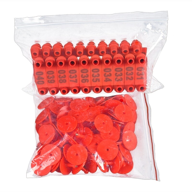 100 KOM Etiketa za stoku Svinja Ovca Zec Govedo Etikete za uši s upisivanjem brojeva