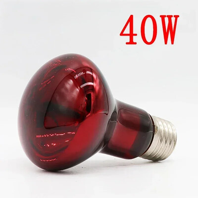 220V UVA Amphibious Red Heating Lamp 25/40/50/75/100W Lamp Infrared Glass Bulb Accessories for Reptiles Snake Lizards E27 Lamp