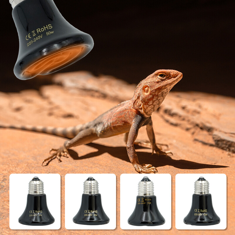 Keramikas siltuma izstarotājs rāpuļu siltuma lampa mājdzīvnieku apsildes lampa 220-240 V infrasarkanā keramiskā izstarotāja siltuma spuldze Mājdzīvnieku brooder cāļi