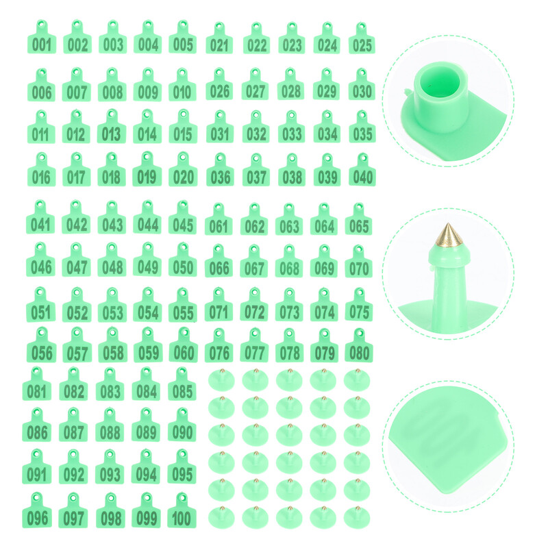 100 kom Veterinarske životinjske ušne markice Potrepštine Broj naljepnica Identifikacija Bakrena stoka