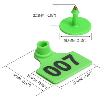 Свински ушни етикети Доставки за добитък Ушни етикети за селскостопански животни Пластмасов TPU Идентификационен етикет за крава Говеда Кози Овце 50 бр.
