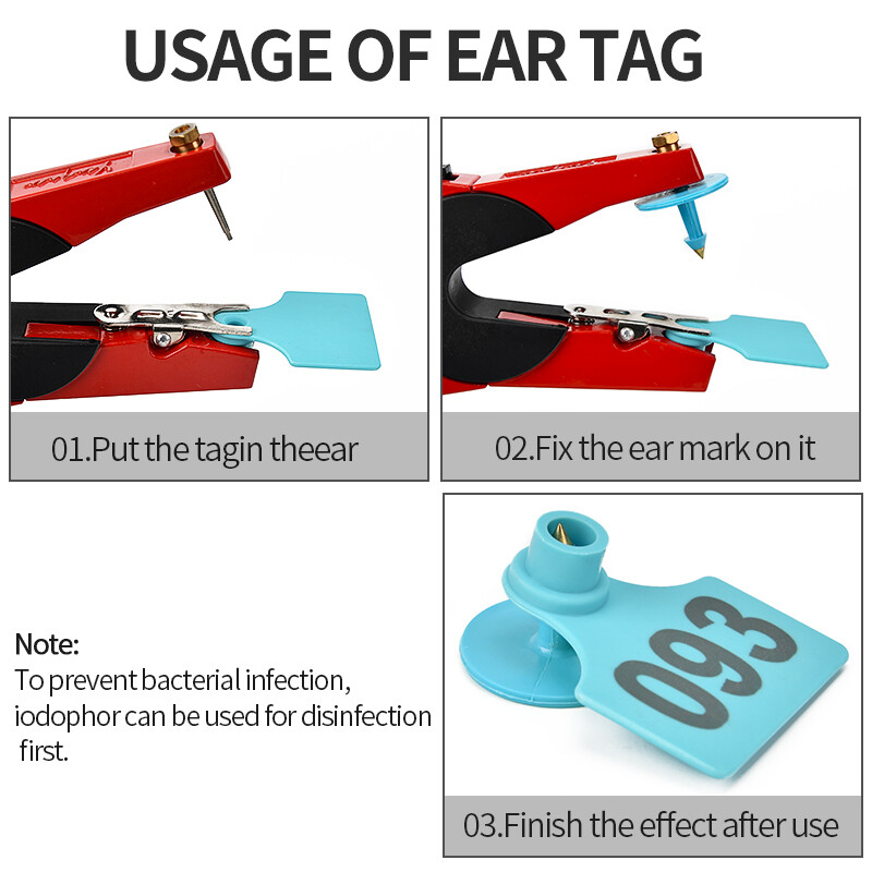 Svinjske ušne markice Potrepštine za stoku Ušne markice za domaće životinje Plastična TPU identifikacijska naljepnica za krave, goveda, koze, ovce 50 kom.