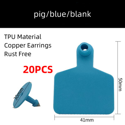 20 DB tehén sertés bárány fülcímkék jel üres fej fülbevaló haszonállat azonosító kártya TPU kiváló minőségű réz köröm