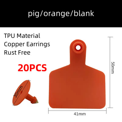 20 DB tehén sertés bárány fülcímkék jel üres fej fülbevaló haszonállat azonosító kártya TPU kiváló minőségű réz köröm