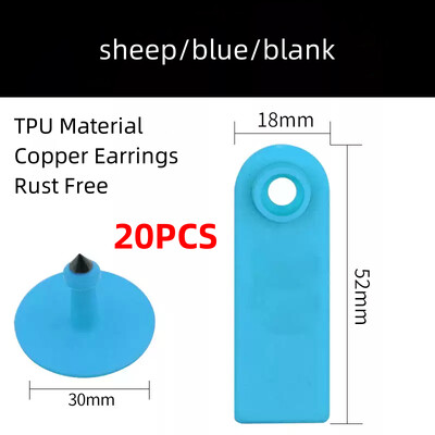 20 DB tehén sertés bárány fülcímkék jel üres fej fülbevaló haszonállat azonosító kártya TPU kiváló minőségű réz köröm