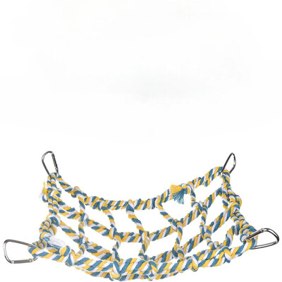 Papūgos žaislai Spalvingas austinis laipiojimo tinklas su 4 kabliukais paukščių pakabinamas sūpynės tinklas Žiurkė medvilnė hamako virvė paukščių papūgai