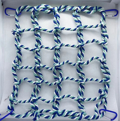 Papūgos žaislai Spalvingas austinis laipiojimo tinklas su 4 kabliukais paukščių pakabinamas sūpynės tinklas Žiurkė medvilnė hamako virvė paukščių papūgai