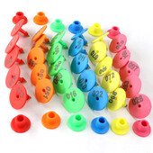 1-100 Număr Etichetă rotundă pentru ureche de porc Fermă Oi Iepure Etichetă pentru ureche Carte de identificare pentru animale Cercei anti-cădere în 6 culori pentru păsări de curte